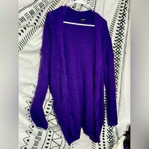 Purple knit cardigan ￼